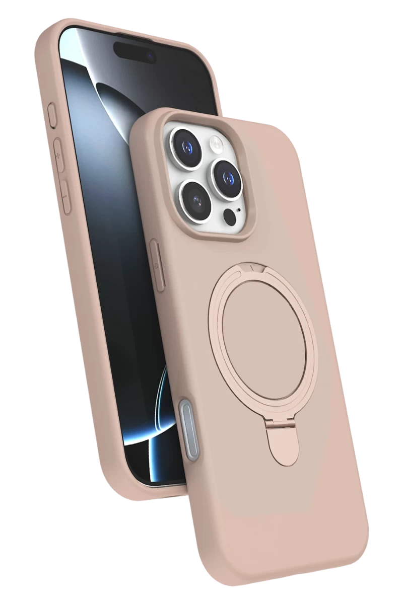 Apple iPhone 16 Pro Max Uyumlu Regal Magsafe Standlı Kapak - Çöl Titanyum
