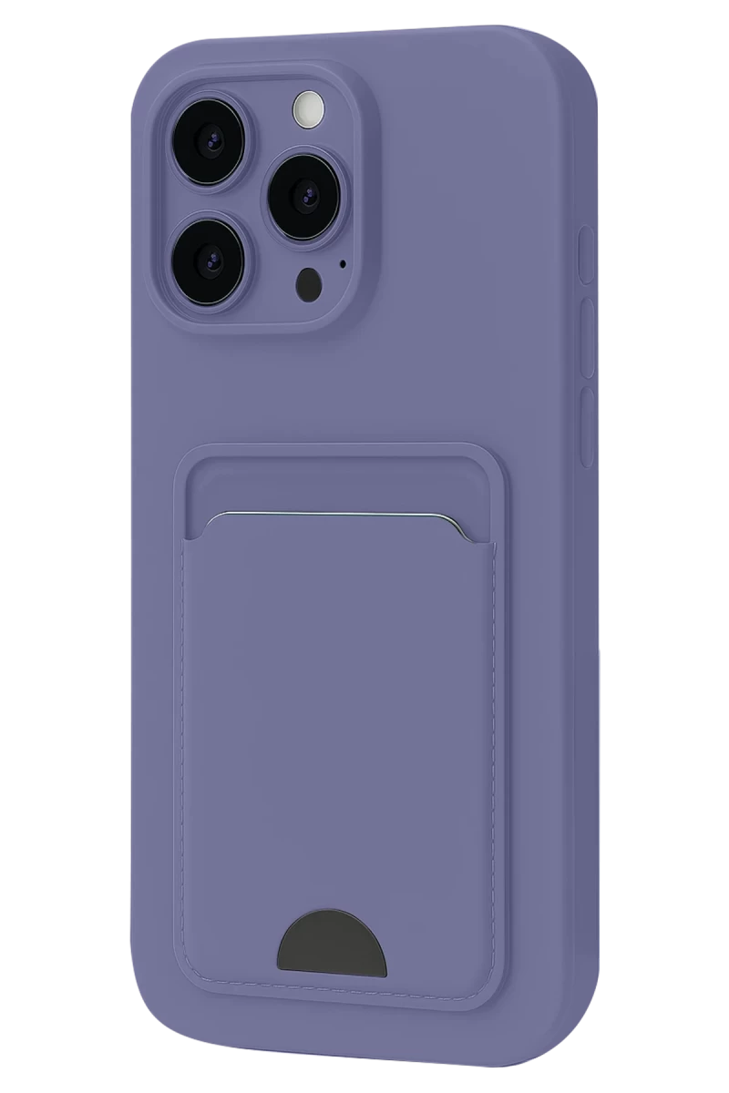 Apple iPhone 16 Pro Max Uyumlu Kılıf Kelvin Kartvizitli Silikon - Lila