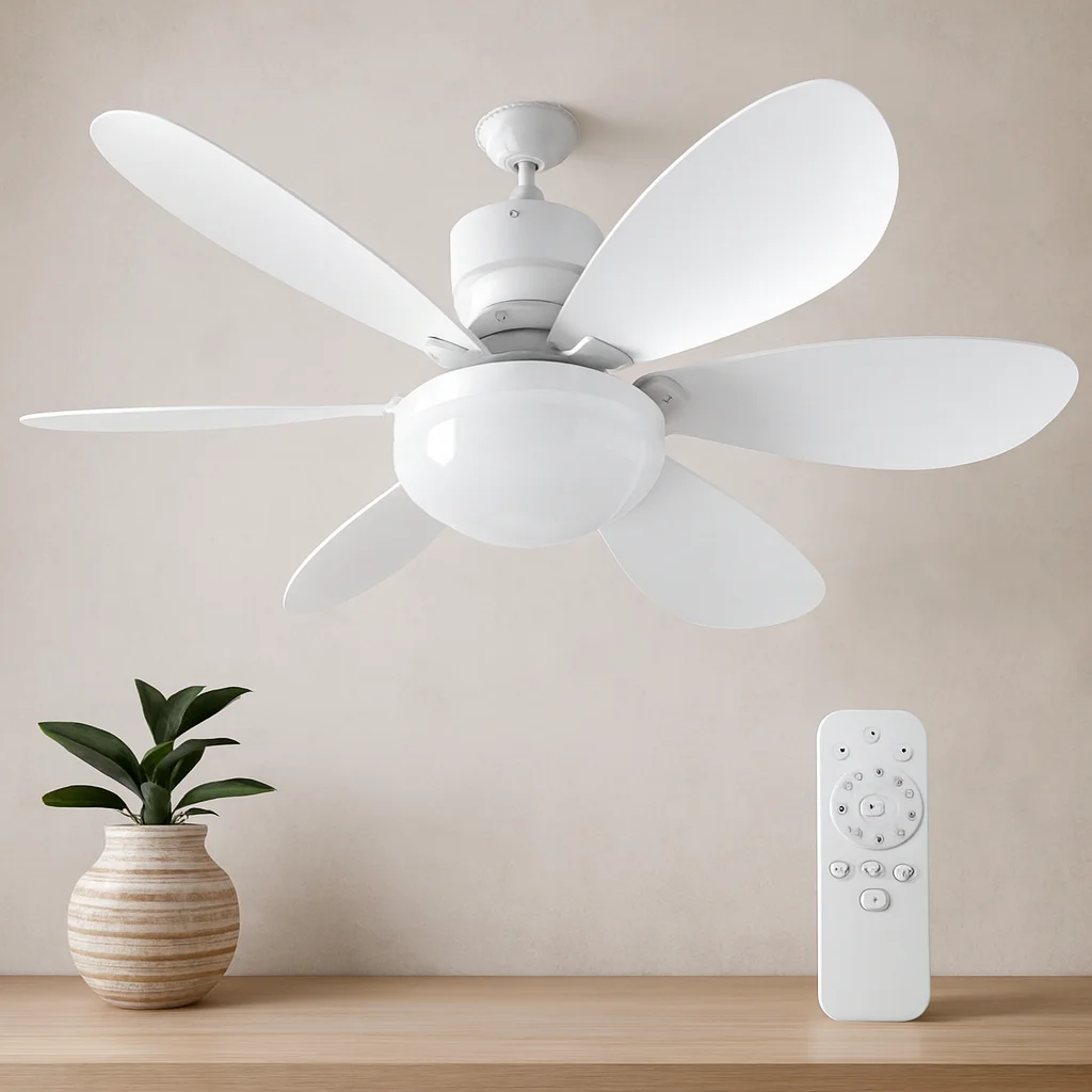 Kumandalı 2'si1 Arada Tavan Vantilatör Avize 40W 6 Kanat