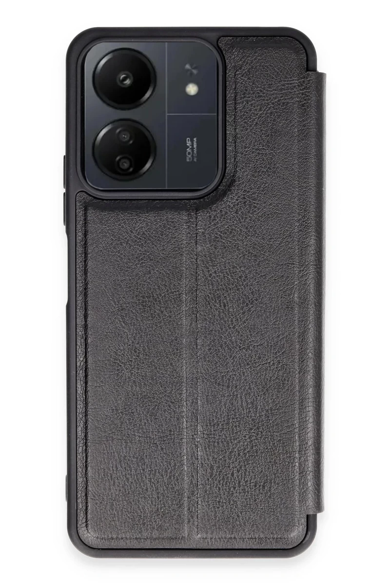 Xiaomi Redmi 13C Uyumlu Kılıf Flip Cover - Siyah