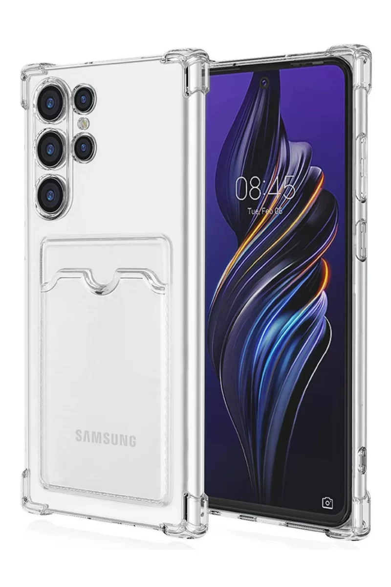 Samsung Galaxy S24 Ultra Uyumlu Kılıf Kart Şeffaf Silikon - Şeffaf