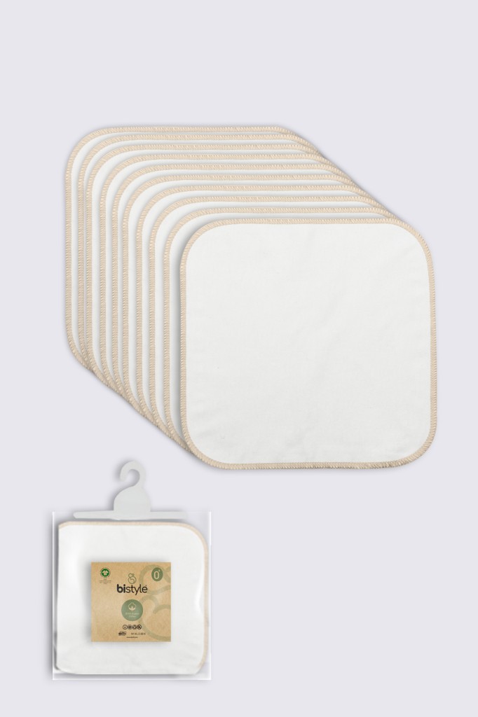 Organik 28x28 10'Lu Penye Mendil 90101 Ekru · Renk: Ekru