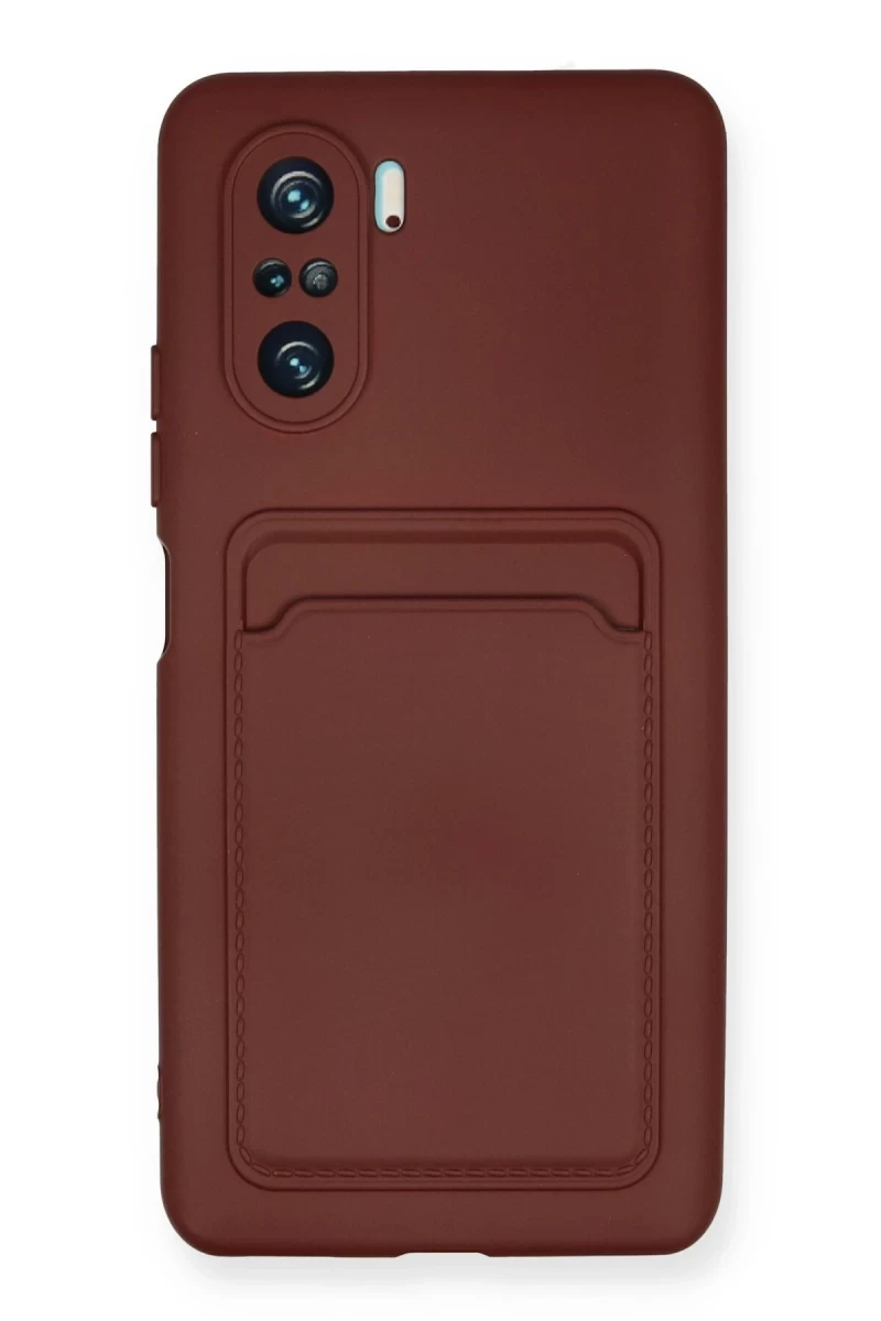 Xiaomi Poco F3 Uyumlu Kılıf Kelvin Kartvizitli Silikon - Bordo