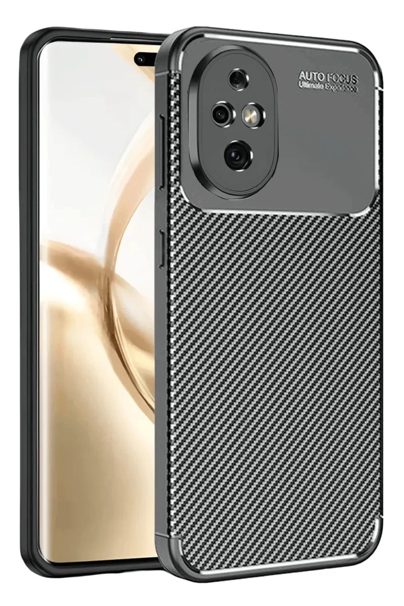 Honor 200 Uyumlu Kılıf Auto Focus Karbon Kapak - Siyah