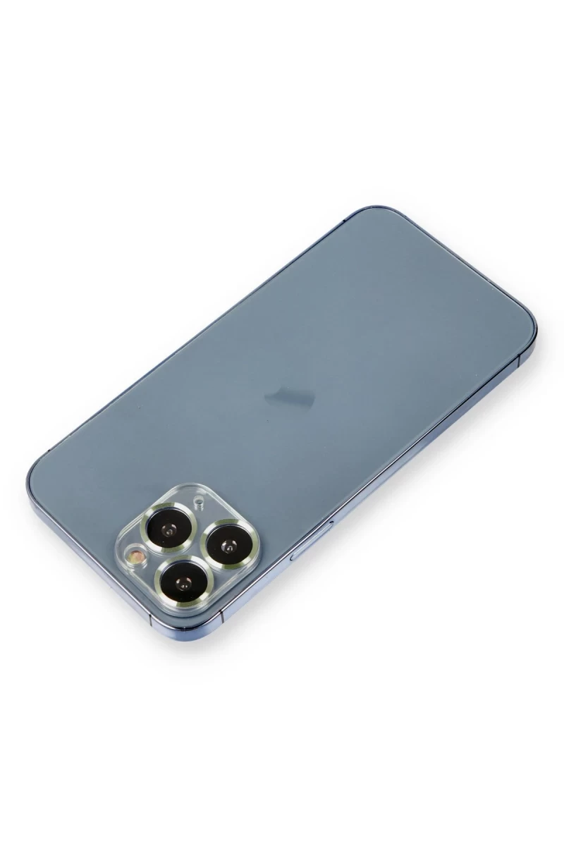 Apple iPhone 11 Pro Max Uyumlu Metal Kamera Lens Koruma Cam - Açık Yeşil