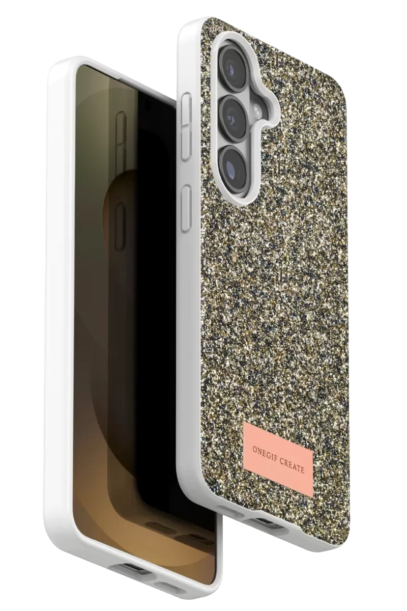 Onegif Samsung Galaxy S26 Plus Uyumlu Bright Simli Kapak - Gold