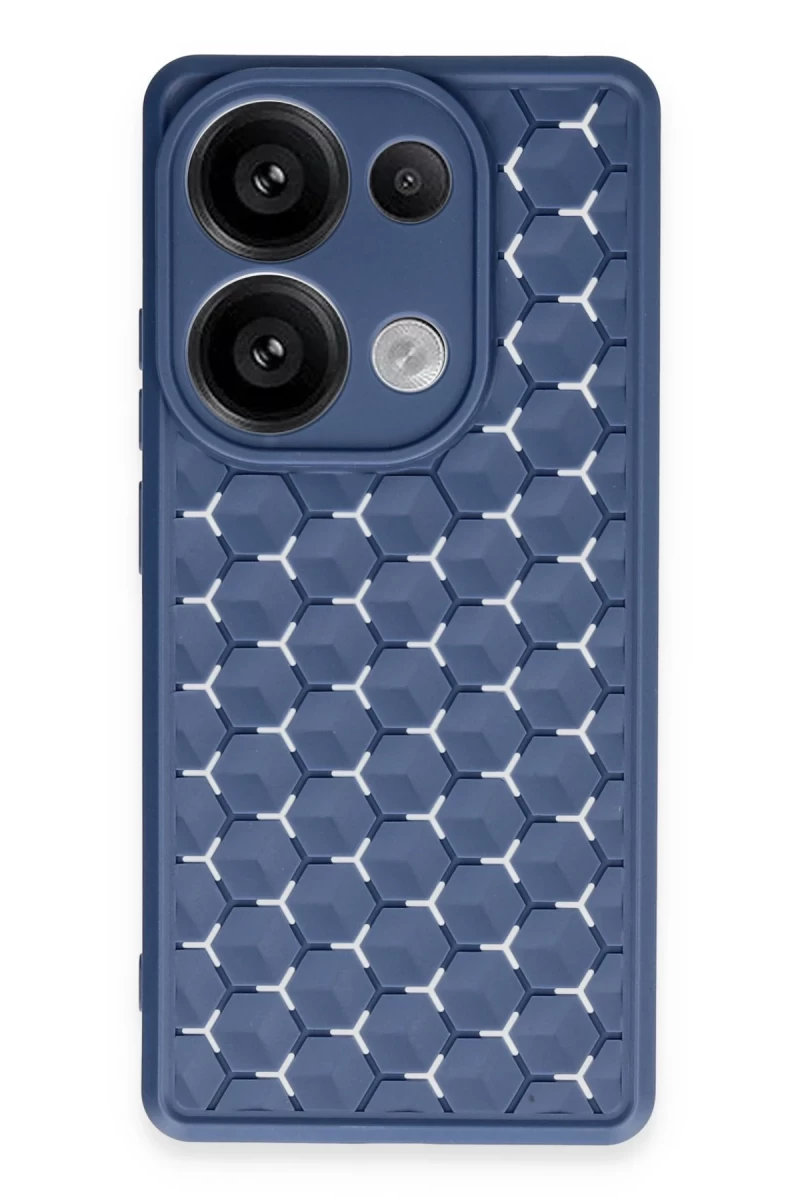Realme C65 Uyumlu Kılıf Petek Silikon Kapak - Lacivert
