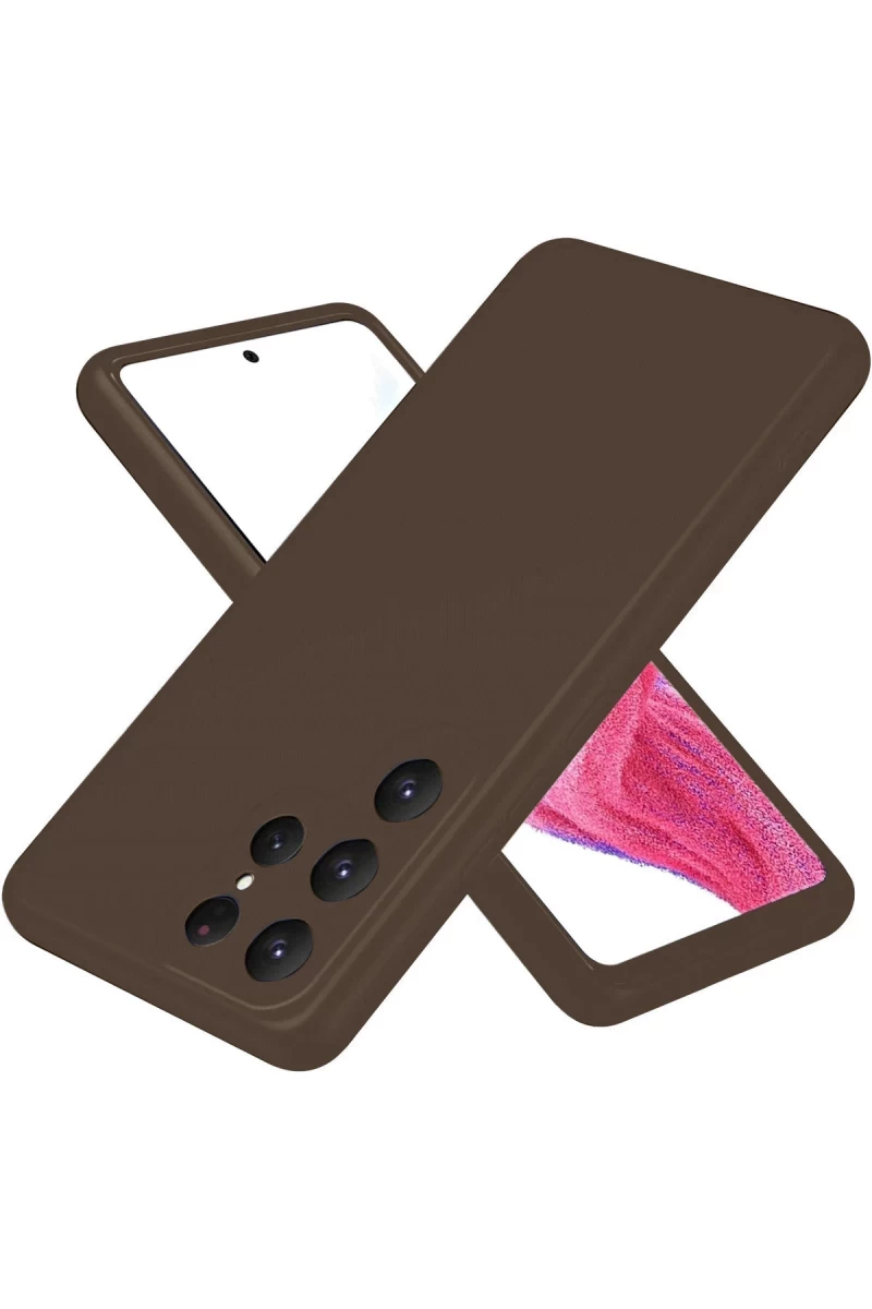 Samsung Galaxy S25 Ultra Uyumlu Kılıf First Silikon - Kahverengi