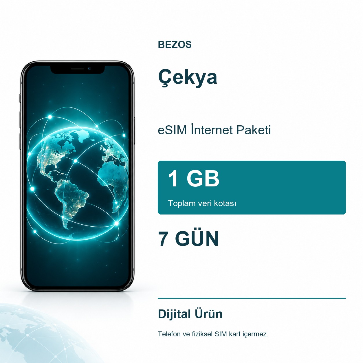 Çekya eSIM İnternet Paketi 1 GB 7 Gün