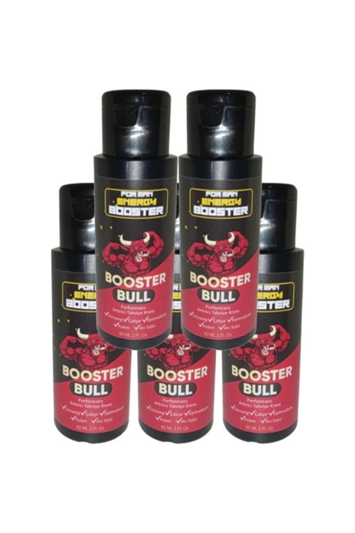 Booster Bull 5'li Paket Erkeklere Özel Kremi 60 ml - 5 Adet 60 ml