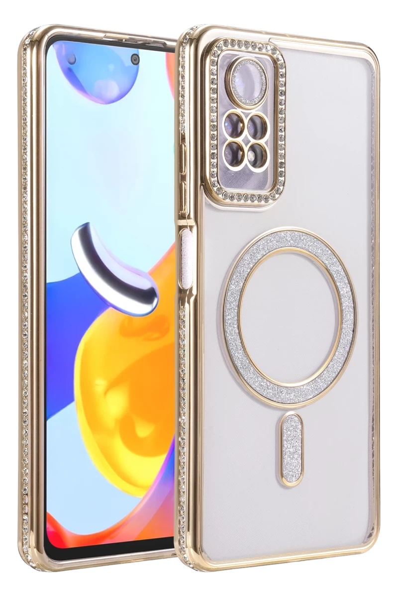 Xiaomi Redmi Note 12 Pro 4G Uyumlu Joke Simli Magneticsafe Kılıf - Gold
