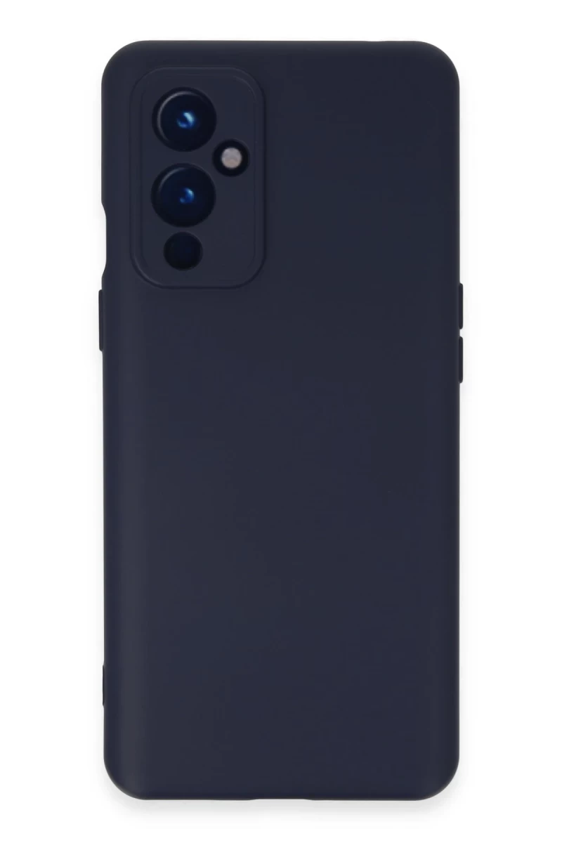 One Plus 9 Kılıf Nano içi Kadife Silikon - Lacivert