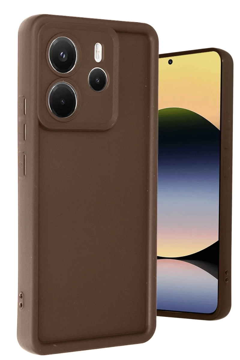 Xiaomi Redmi Note 14 4G Uyumlu Kılıf Viera Silikon - Kahverengi