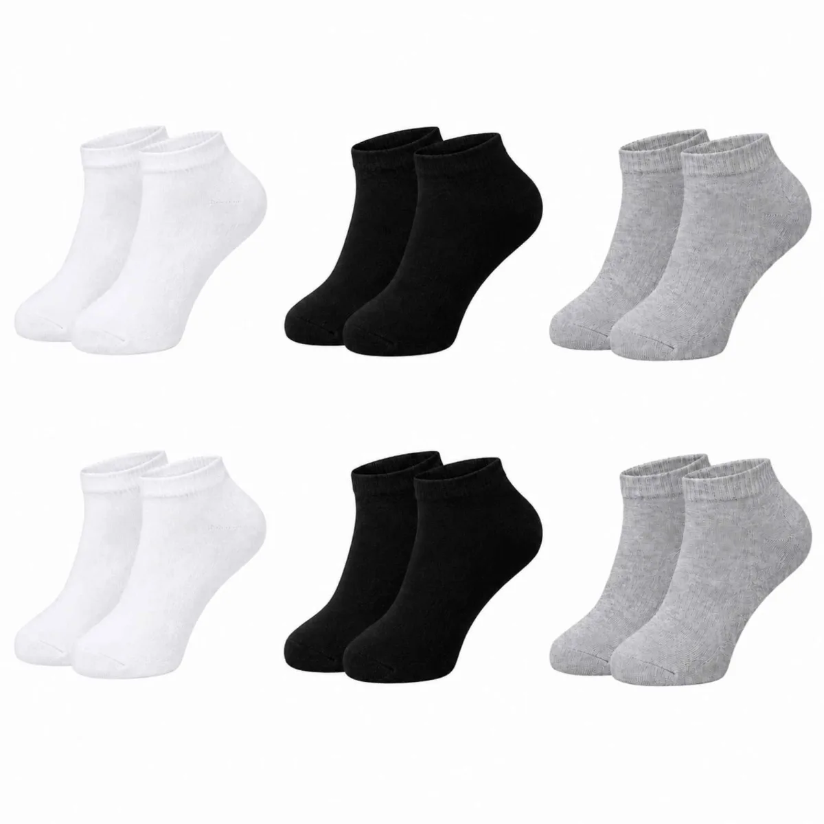 Erkek Bambu Patik Çorap 6'lı Paket, Siyah Beyaz Gri, Nefes Alan Nem Emici Yumuşak Günlük Spor Bilek Çorabı · BEDEN: 39-44 · RENK: Siyah 6 lı