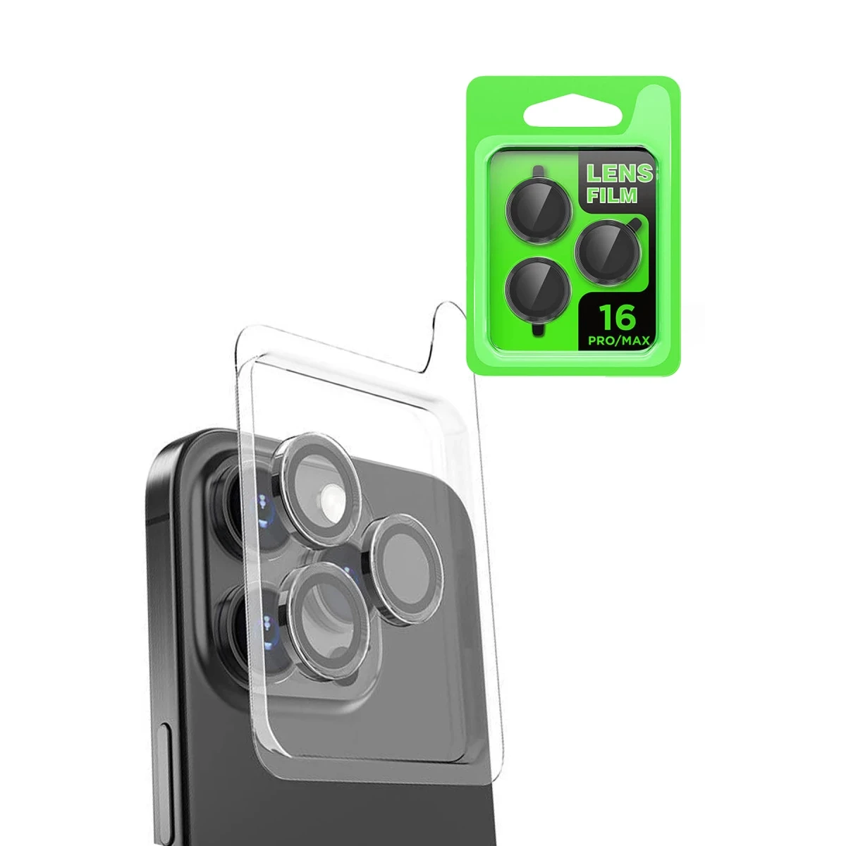 Apple iPhone 16 Pro Max Uyumlu Raze Metal Kamera Lens - Siyah