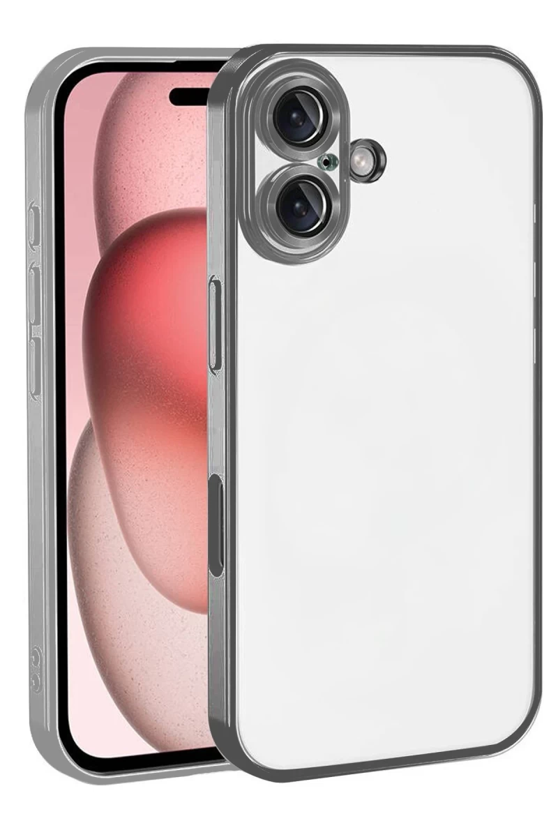 Apple iPhone 17 Uyumlu Lensli Silikon - Titan Gri