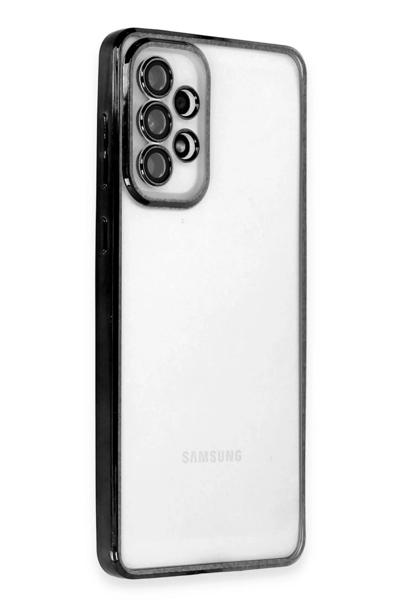 Samsung Galaxy A73 5G Uyumlu Kılıf Lensli Silikon - Siyah