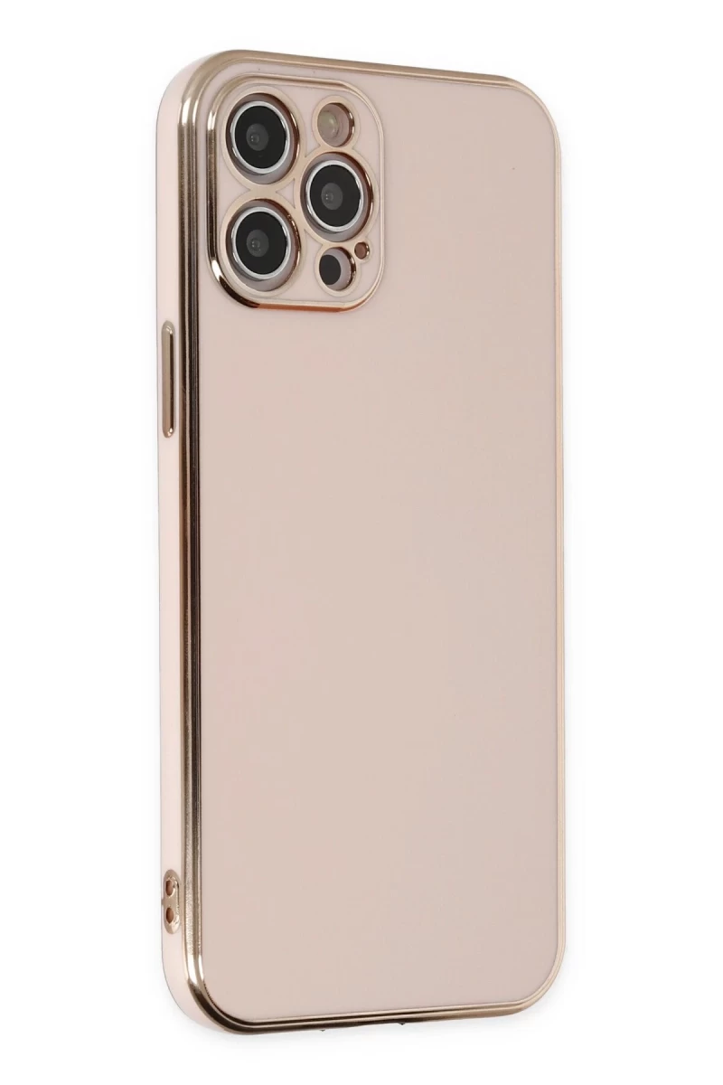 Apple iPhone 12 Pro Max Uyumlu Kılıf Volet Silikon - Pembe