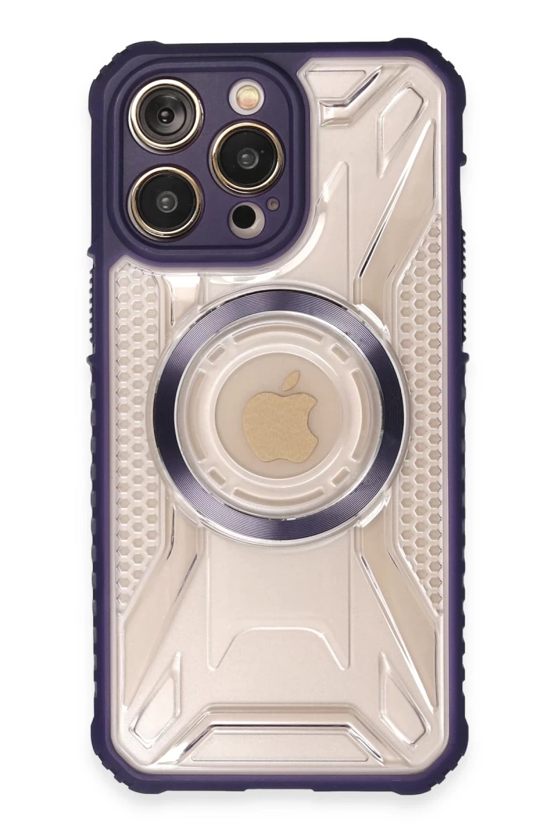 Apple iPhone 14 Pro Max Uyumlu Kılıf Prag Magneticsafe Kapak - Derin Mor