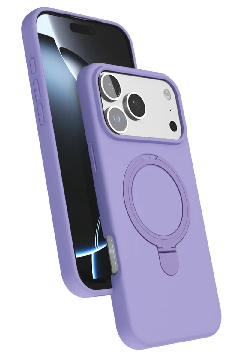 Apple iPhone 17 Pro Max Uyumlu Regal Magsafe Standlı Kapak - Lila