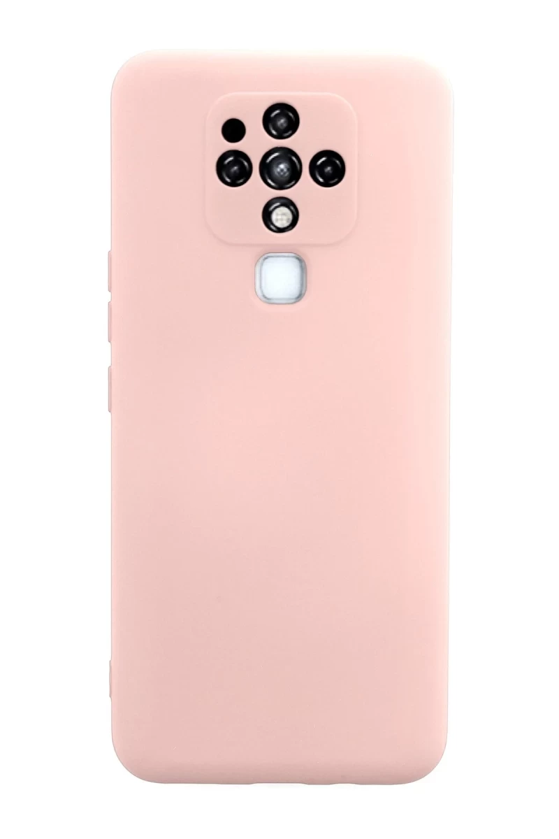 Tecno Camon 16 Uyumlu Kılıf Nano içi Kadife Silikon - Pudra