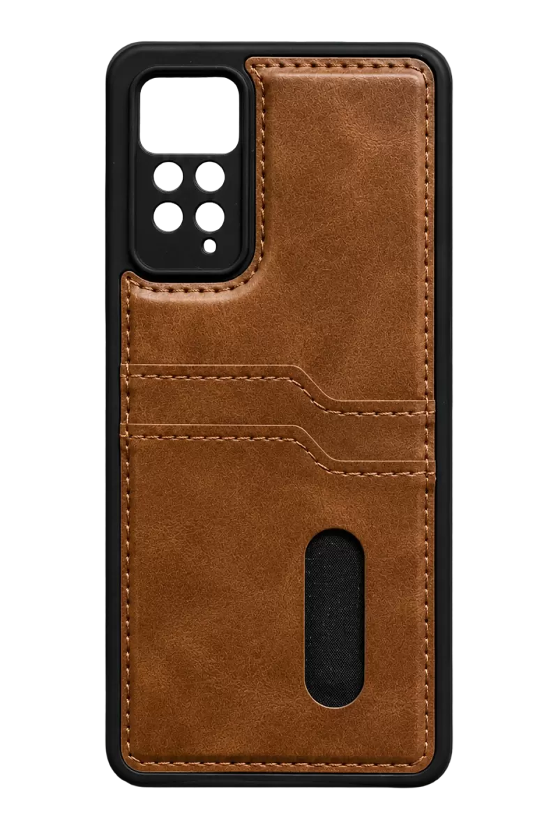 Xiaomi Redmi Note 12 Pro 4G Uyumlu Kılıf Sara Kartvizitli Deri Kılıf - Taba