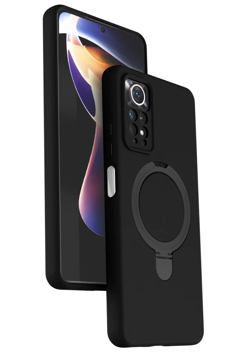 Xiaomi Redmi Note 12 Pro 4G Uyumlu Regal Magsafe Standlı Kapak - Siyah