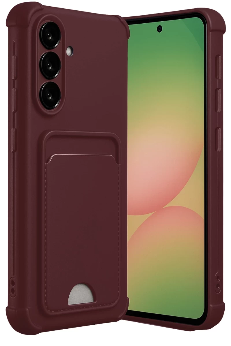 Samsung Galaxy A17 5G Uyumlu Kelvin Kartvizitli Silikon - Bordo