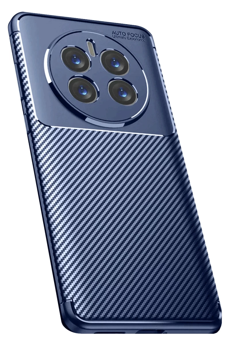Realme 12 Pro Plus Uyumlu Kılıf Auto Focus Karbon Kapak - Lacivert