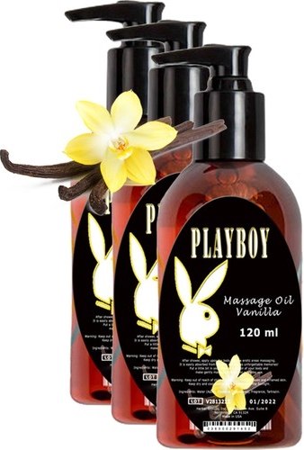 Playboy Vanılla Massage Oil 3 Adet Vanilya Aromalı Vücut Masaj Yağı