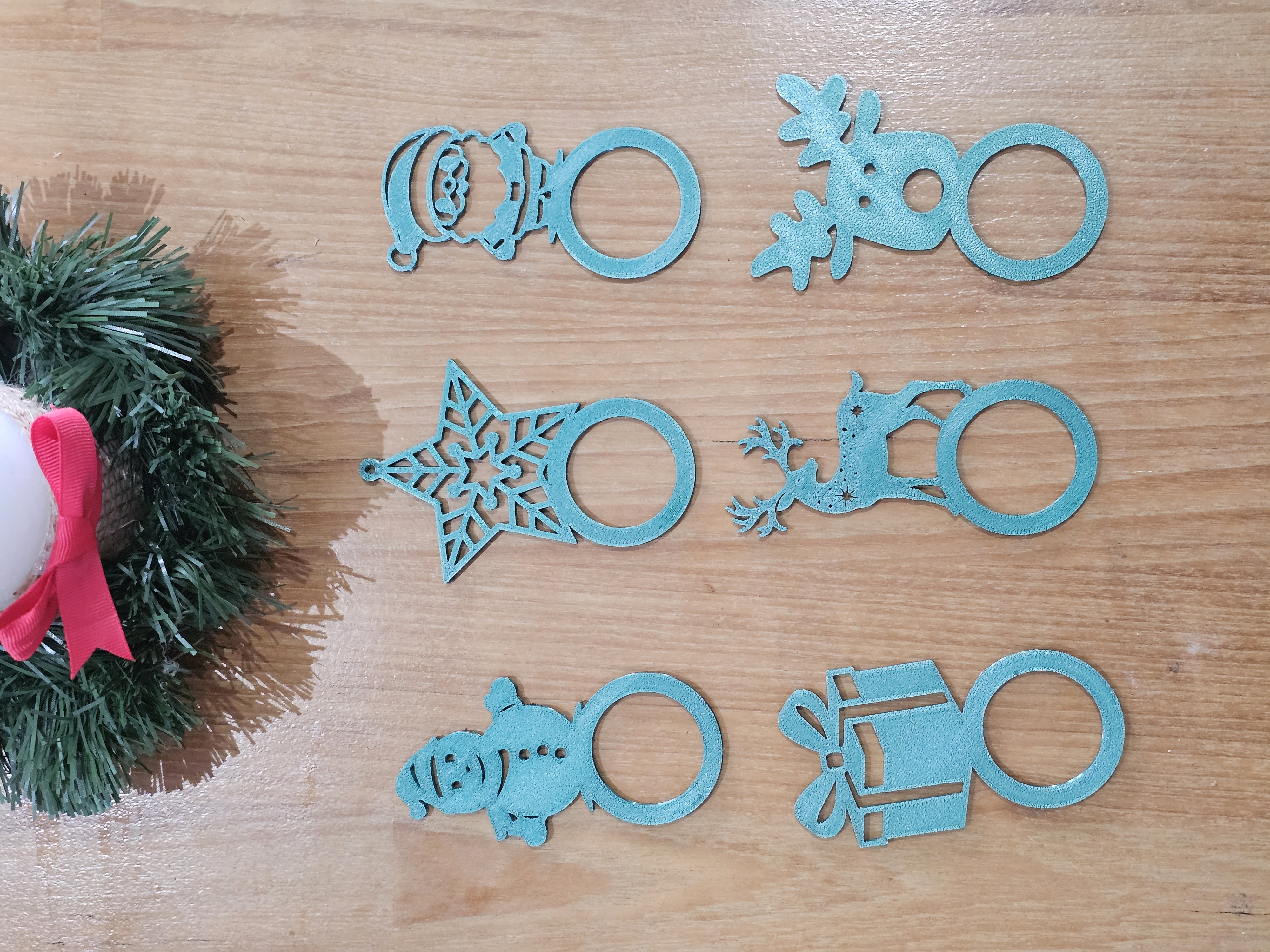 6'lı Yılbaşı Peçete Halkası Seti Noel Sofra Süsü Dekoratif Peçete Yüzüğü