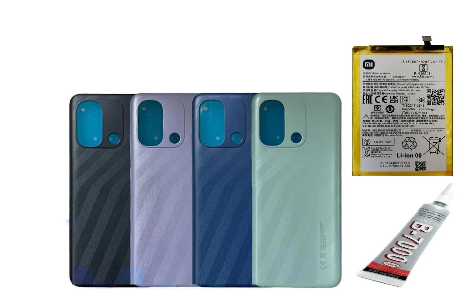 REDMİ 12C Uyumlu ARKA BATARYA KAPAĞI ,BATARYA VE B7000 YA