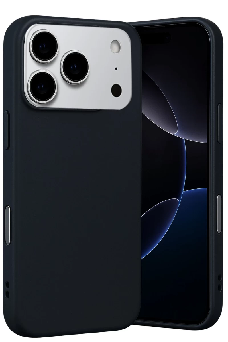 Apple iPhone 17 Pro Max Uyumlu Nano içi Kadife Silikon - Siyah