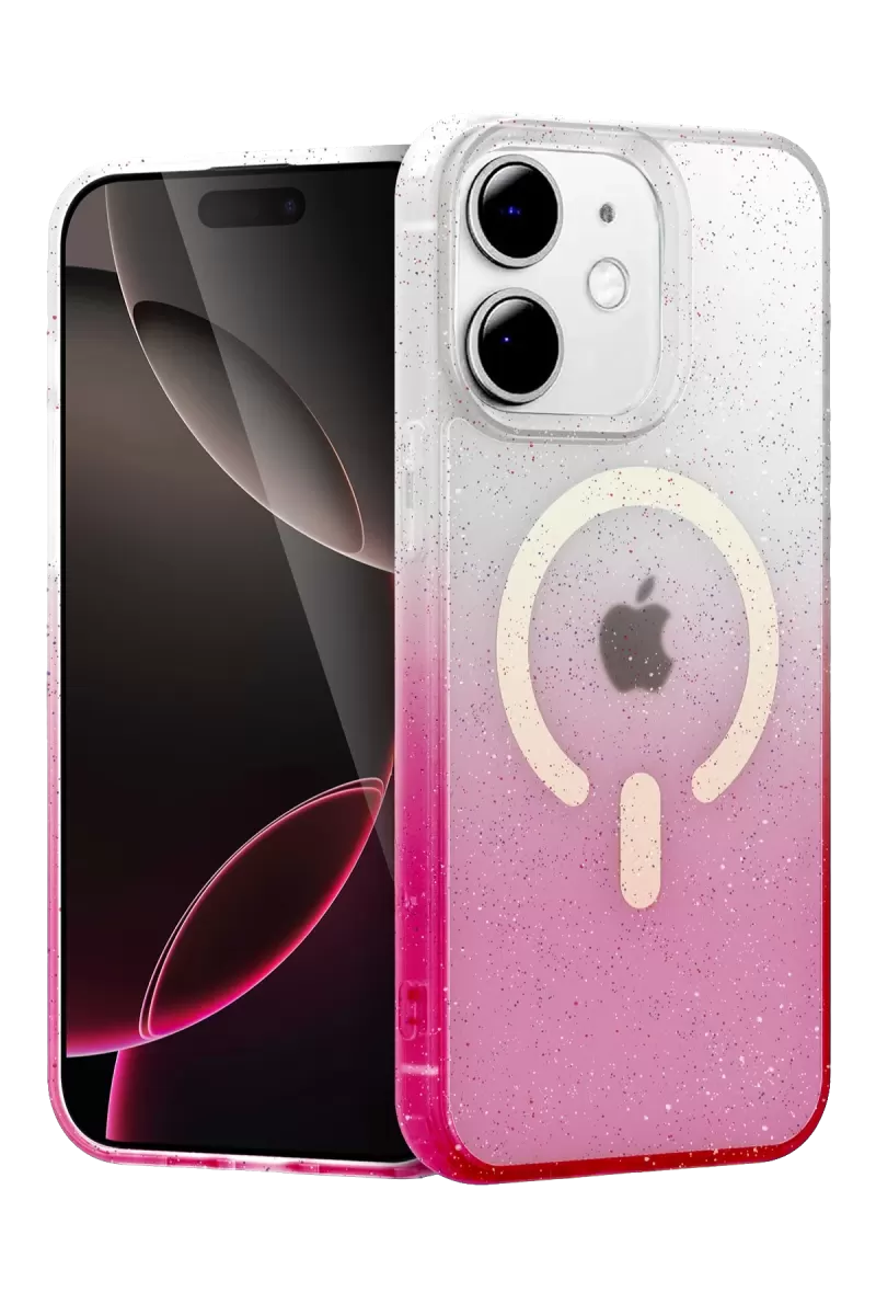 Apple iPhone 11 Uyumlu Pummel Shiny Magsafe Kapak - Pembe