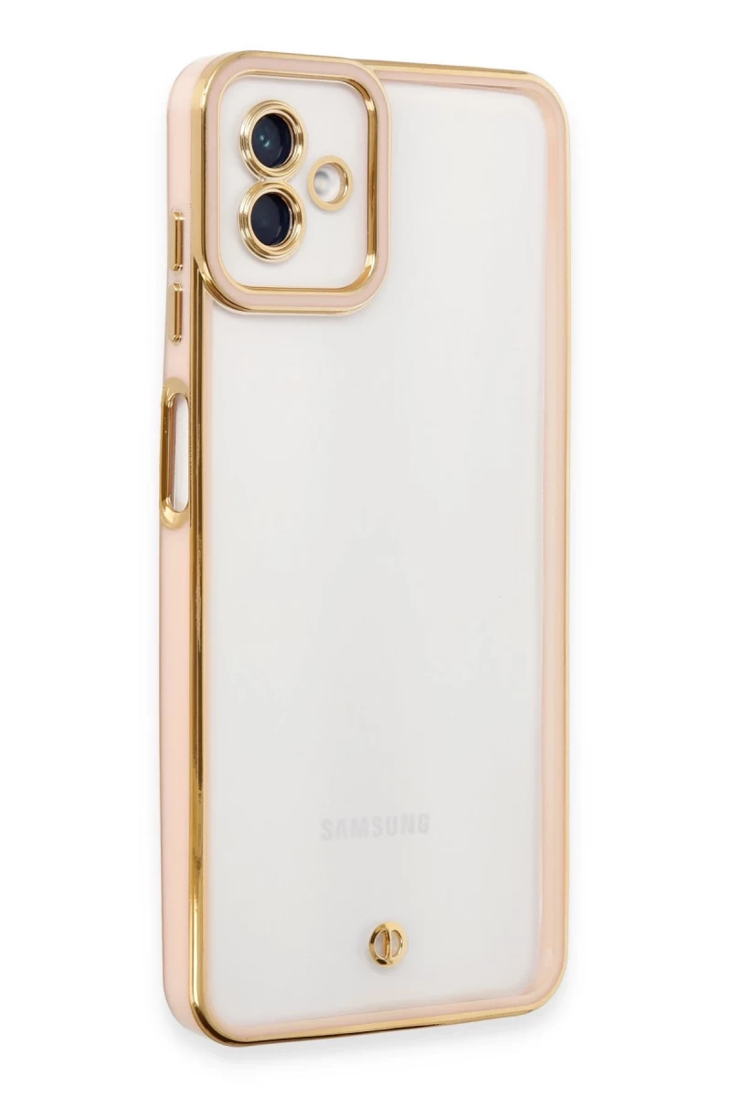 Samsung Galaxy A04 Uyumlu Kılıf Liva Lens Silikon - Rose