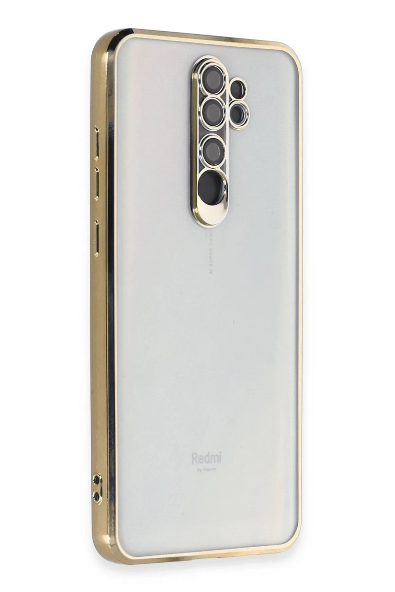 Xiaomi Redmi Note 8 Pro Uyumlu Kılıf Lensli Silikon - Gold