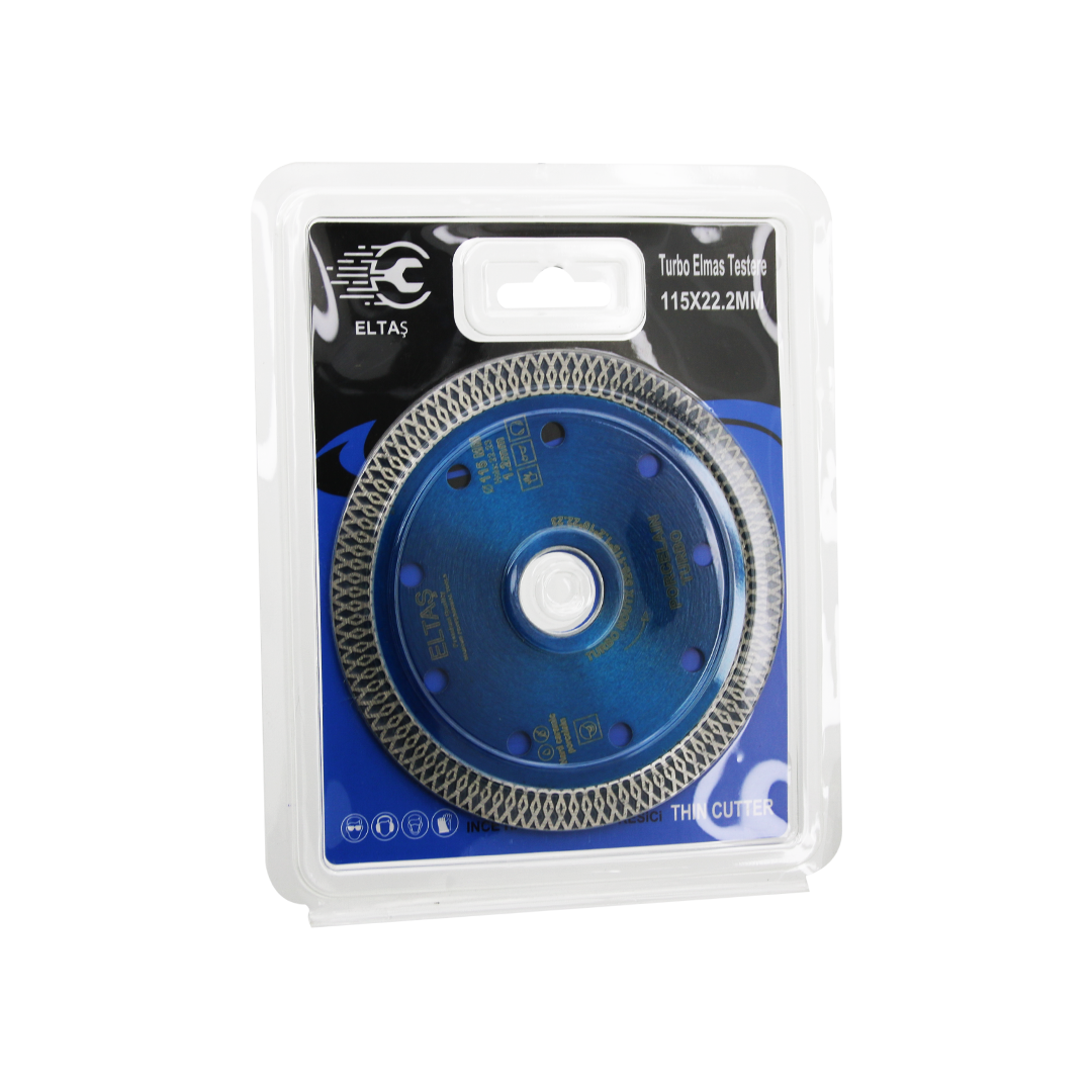 115x22.2 mm Elmas Mermer Kesici Disk İnce Turbo 1.2 mm