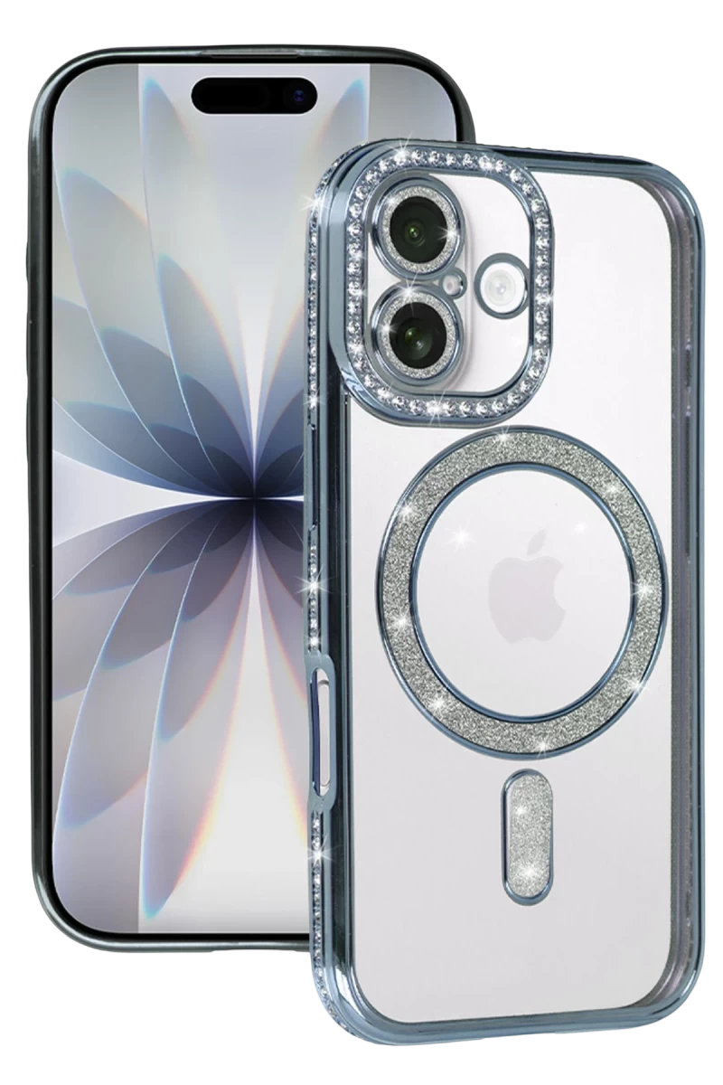 Apple iPhone 17 Uyumlu Joke Simli Magneticsafe Kılıf - Mavi