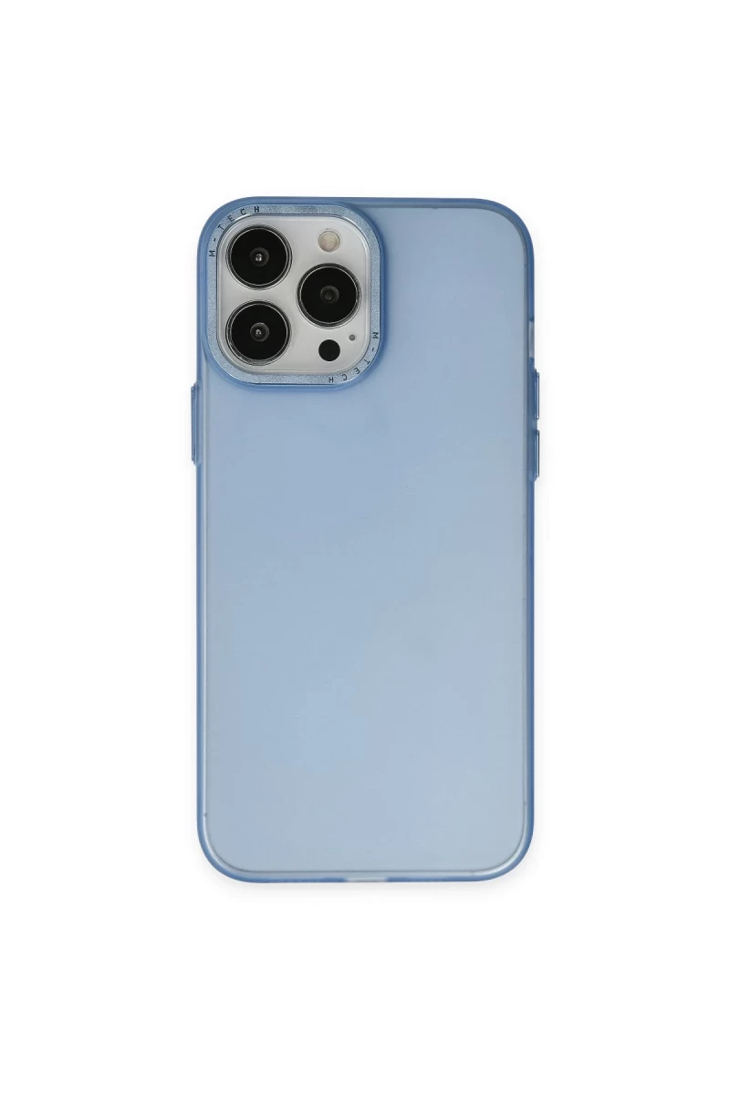 Apple iPhone 14 Pro Max Uyumlu Kılıf Modos Metal Kapak - Mavi