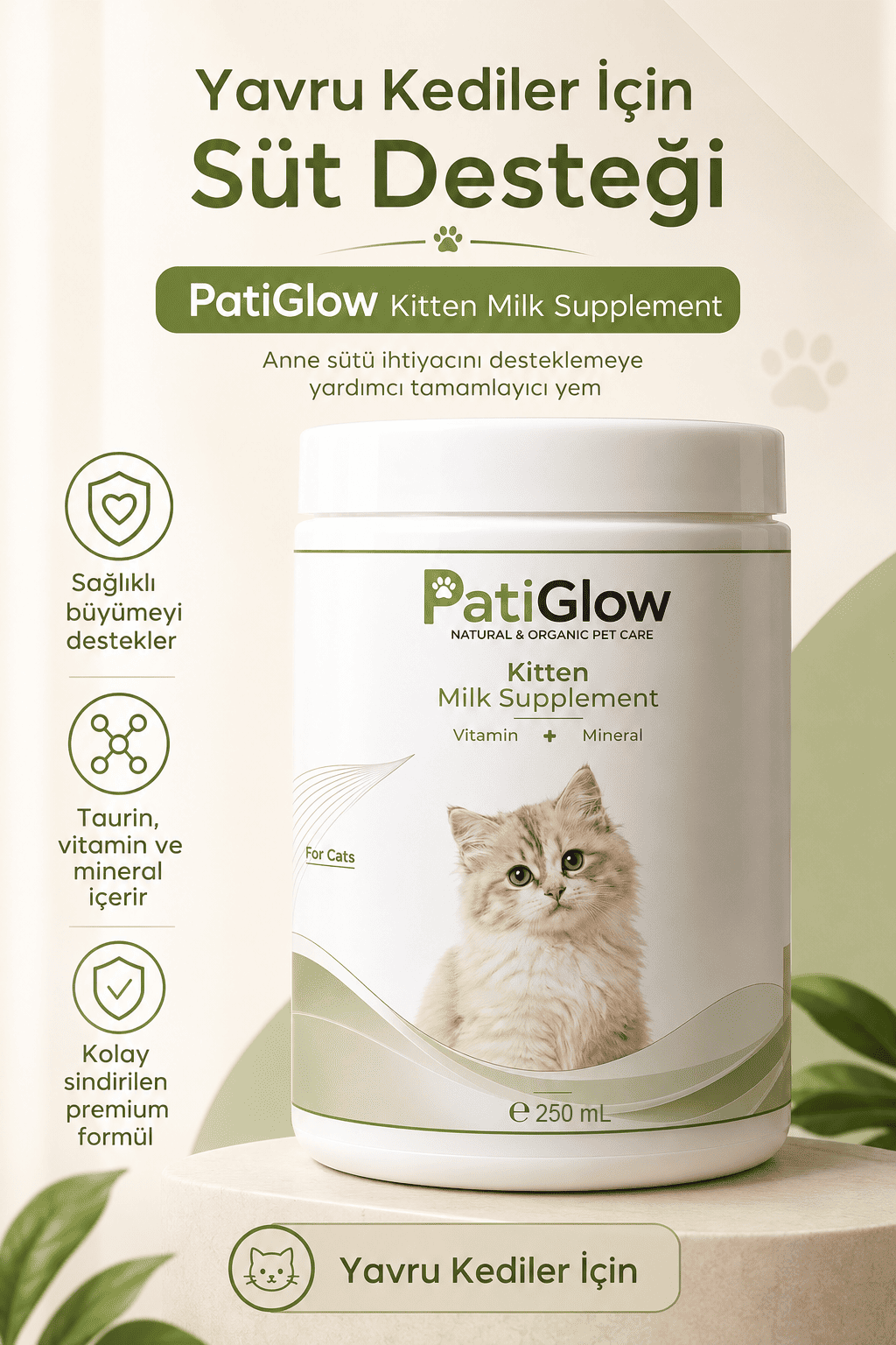 PatiGlow Yavru Kedi Süt Takviyesi