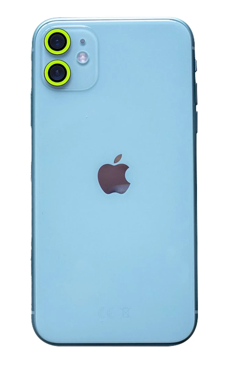 Apple iPhone 11 Uyumlu Neon Fosforlu Kamera Lens - Yeşil