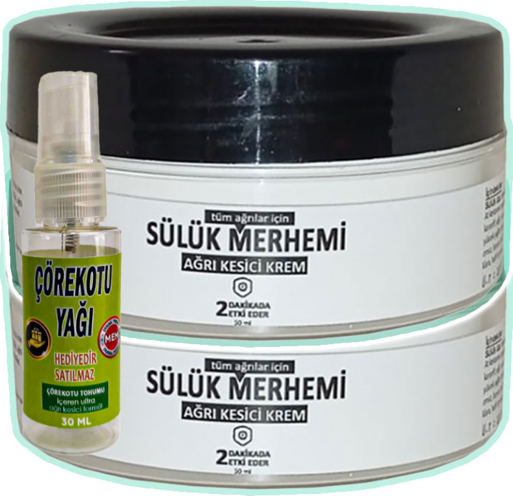 Sülük Merhemi 2 Adet 50 ml Kremi + Çörek Otu Yağı Yağı 30 ml
