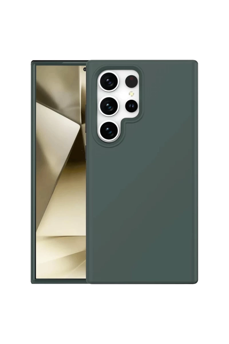 Samsung Galaxy S24 Ultra Uyumlu Kılıf First Silikon - Koyu Yeşil