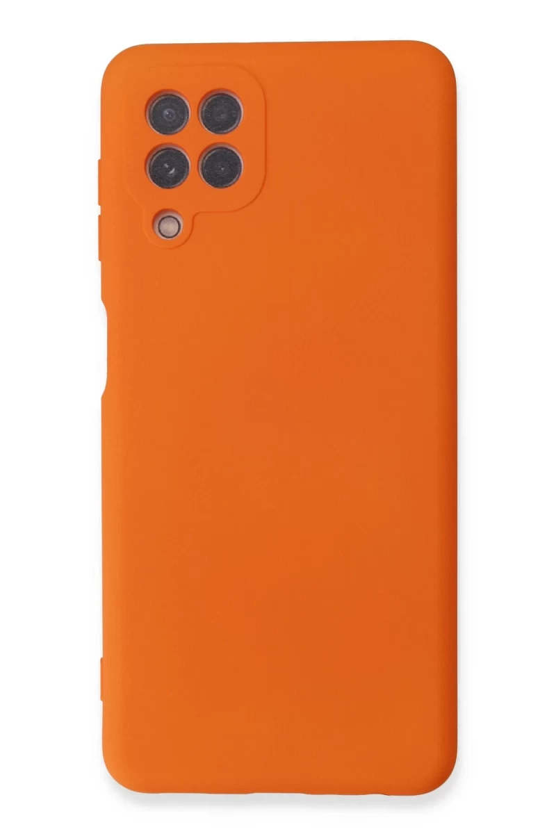 Samsung Galaxy A22 Uyumlu Kılıf Nano içi Kadife Silikon - Turuncu