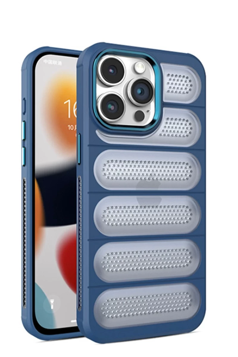 Apple iPhone 15 Pro Uyumlu Kılıf Airmax Silikon Kapak - Lacivert