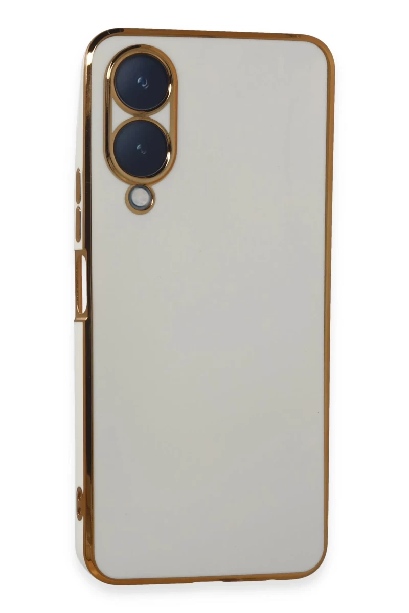 Vivo Y17S Uyumlu Kılıf Volet Silikon - Beyaz