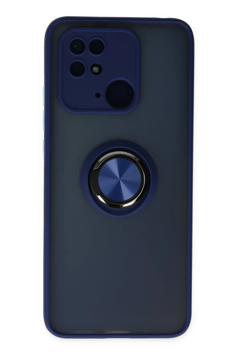Xiaomi Redmi 10C Uyumlu Kılıf Montreal Yüzüklü Silikon Kapak - Lacivert