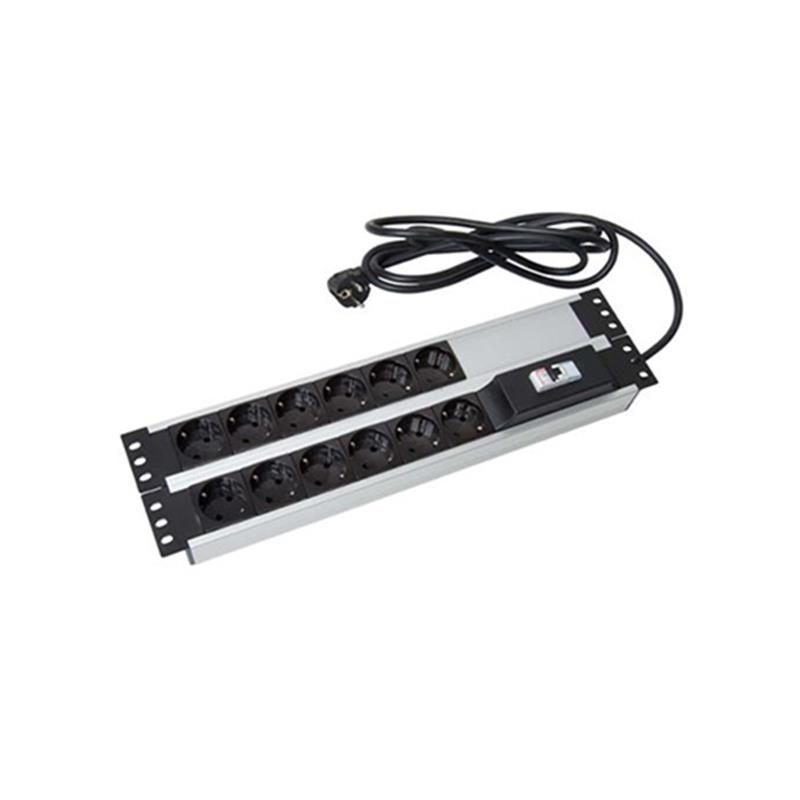 URANIUM 19 2U 9 LU SIGORTALI ALUMINYUM RACKMOUNT GRUP PRİZ PDU