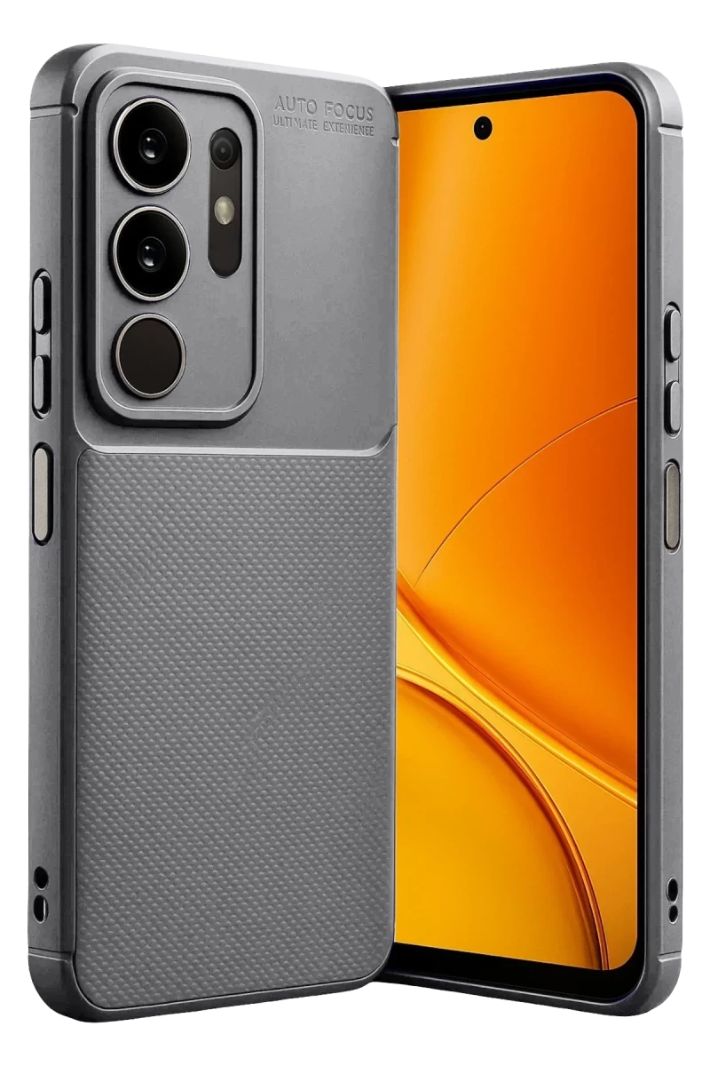 Vivo Y29 4G Uyumlu Auto Focus Karbon Kapak - Gri