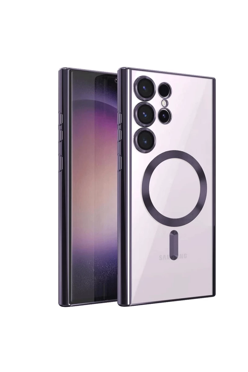 Samsung Galaxy S23 Ultra Uyumlu Kılıf Kross Magneticsafe Kapak - Mor